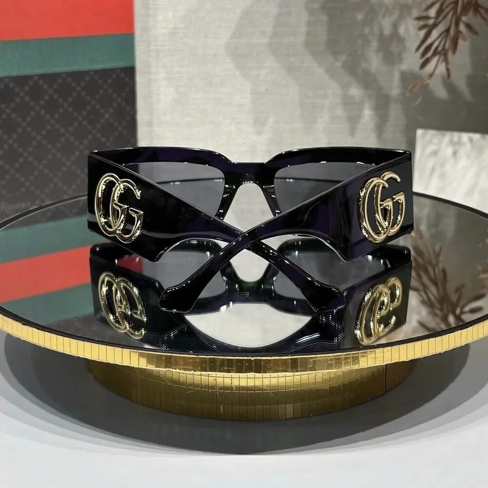 NWT Gucci GG1425S-003-53 Havana Rectangle 53mm Sunglasses